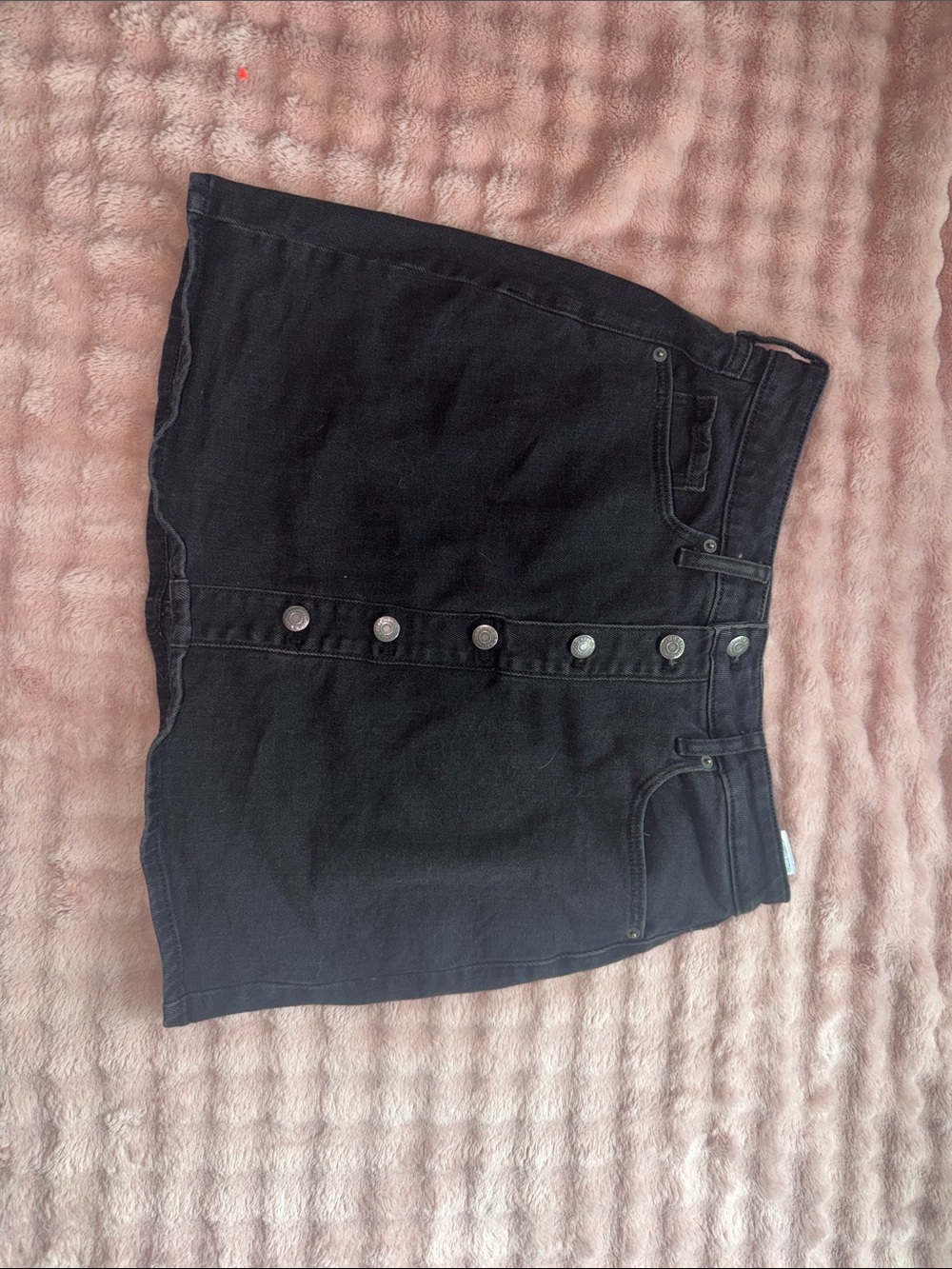 Old Navy Black Button-Front Denim Midi Skirt